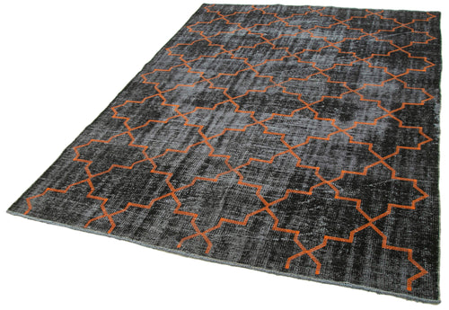 Geometric Carpet Siyah Geometrik Pamuk Yün El Dokuma Halısı 179x261 Agacan