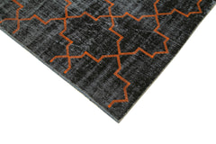 Geometric Carpet Siyah Geometrik Pamuk Yün El Dokuma Halısı 179x261 Agacan