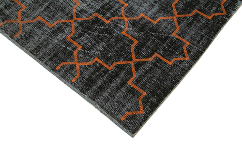 Geometric Carpet Siyah Geometrik Pamuk Yün El Dokuma Halısı 179x261 Agacan