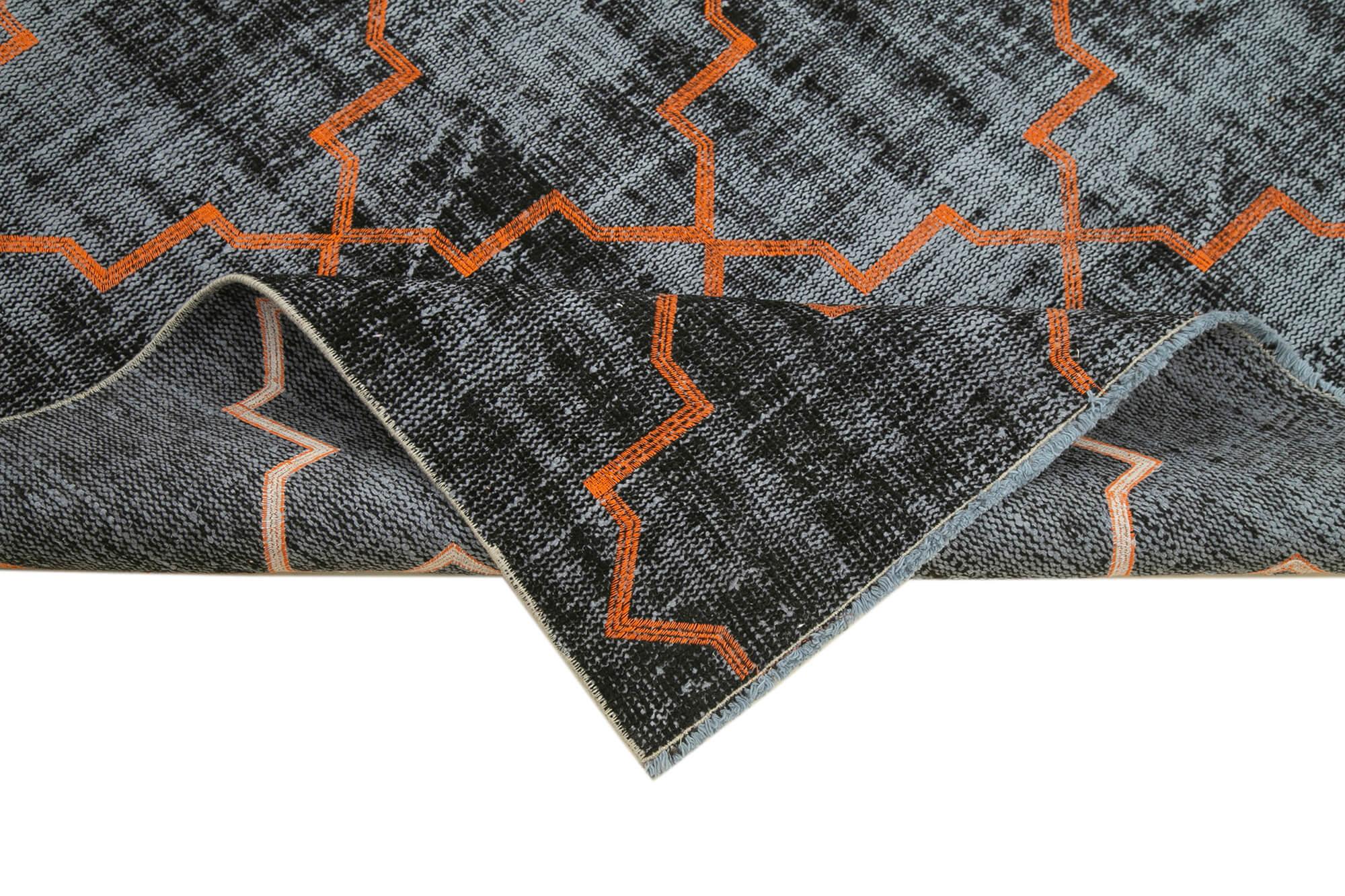 Geometric Carpet Siyah Geometrik Pamuk Yün El Dokuma Halısı 179x261 Agacan