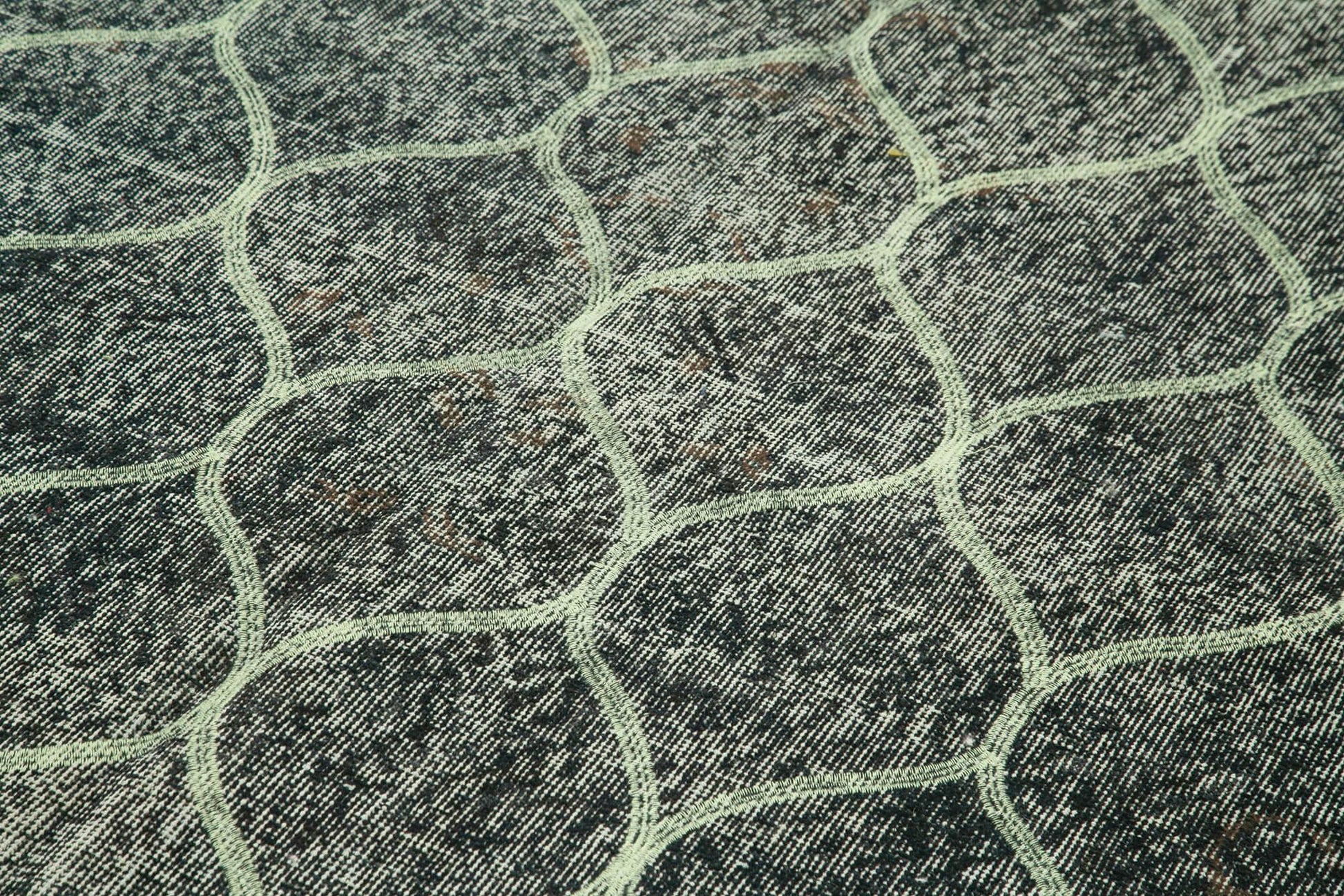 Geometric Carpet Siyah Geometrik Pamuk Yün El Dokuma Halısı 165x278 Agacan