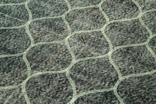 Geometric Carpet Siyah Geometrik Pamuk Yün El Dokuma Halısı 165x278 Agacan