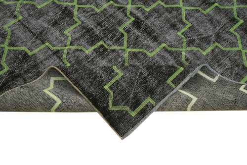 Geometric Carpet Siyah Geometrik Pamuk Yün El Dokuma Halısı 183x266 Agacan