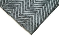 Geometric Carpet Siyah Geometrik Pamuk Yün El Dokuma Halısı 167x267 Agacan