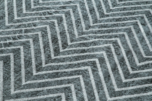 Geometric Carpet Siyah Geometrik Pamuk Yün El Dokuma Halısı 167x267 Agacan