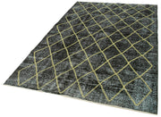 Geometric Carpet Siyah Geometrik Pamuk Yün El Dokuma Halısı 159x365 Agacan