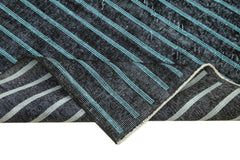 Geometric Carpet Siyah Geometrik Pamuk Yün El Dokuma Halısı 163x261 Agacan