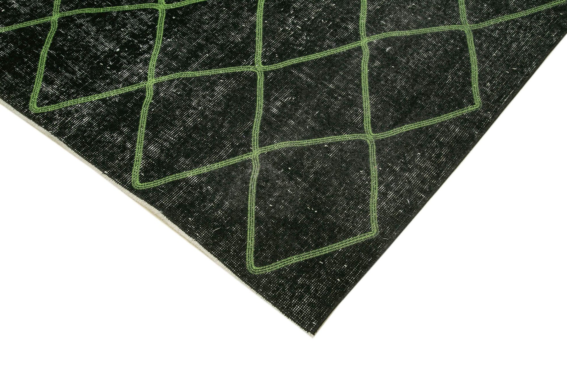 Geometric Carpet Siyah Geometrik Pamuk Yün El Dokuma Halısı 190x244 Agacan