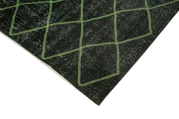 Geometric Carpet Siyah Geometrik Pamuk Yün El Dokuma Halısı 190x244 Agacan