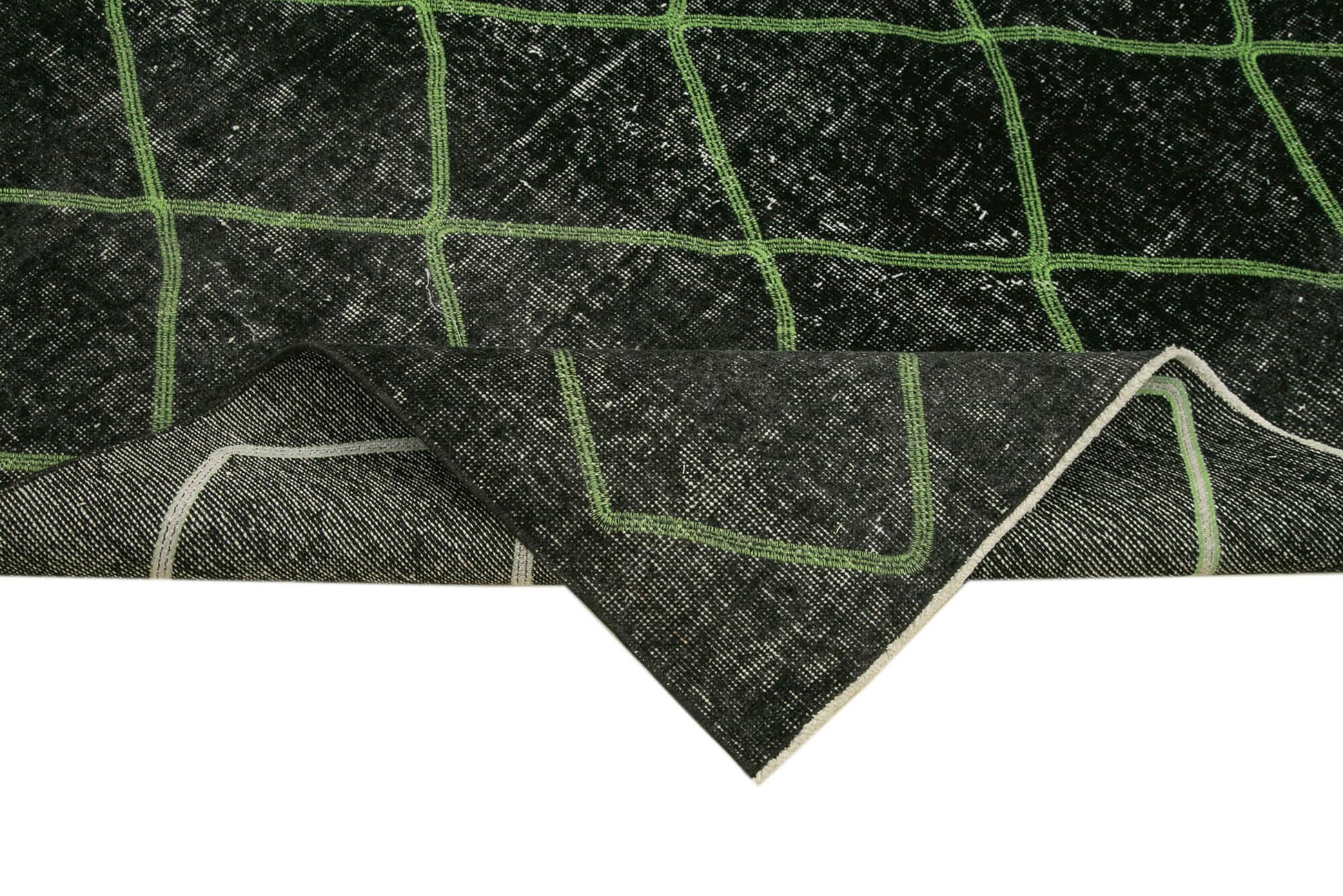 Geometric Carpet Siyah Geometrik Pamuk Yün El Dokuma Halısı 190x244 Agacan