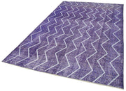 Geometric Carpet Mor Geometrik Pamuk Yün El Dokuma Halısı 177x287 Agacan