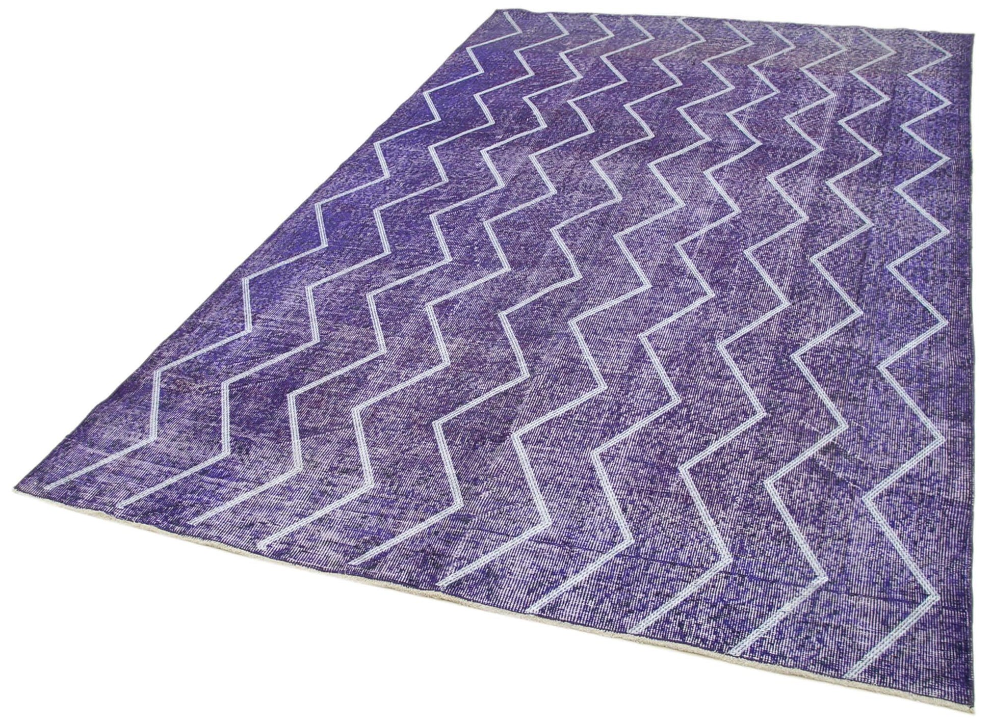 Geometric Carpet Mor Geometrik Pamuk Yün El Dokuma Halısı 177x287 Agacan