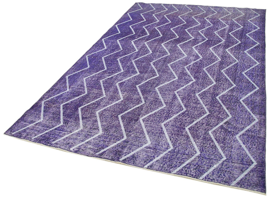 Geometric Carpet Mor Geometrik Pamuk Yün El Dokuma Halısı 177x287 Agacan