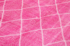 Geometric Carpet Pembe Geometrik Pamuk Yün El Dokuma Halısı 193x316 Agacan