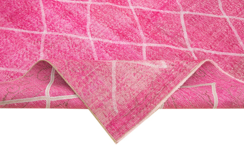 Geometric Carpet Pembe Geometrik Pamuk Yün El Dokuma Halısı 193x316 Agacan