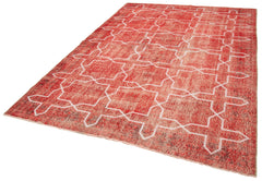 Geometric Carpet Kırmızı Geometrik Pamuk Yün El Dokuma Halısı 199x294 Agacan