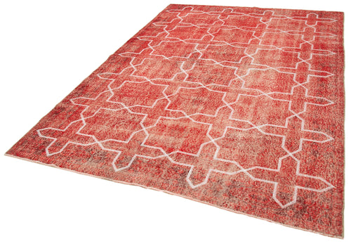 Geometric Carpet Kırmızı Geometrik Pamuk Yün El Dokuma Halısı 199x294 Agacan
