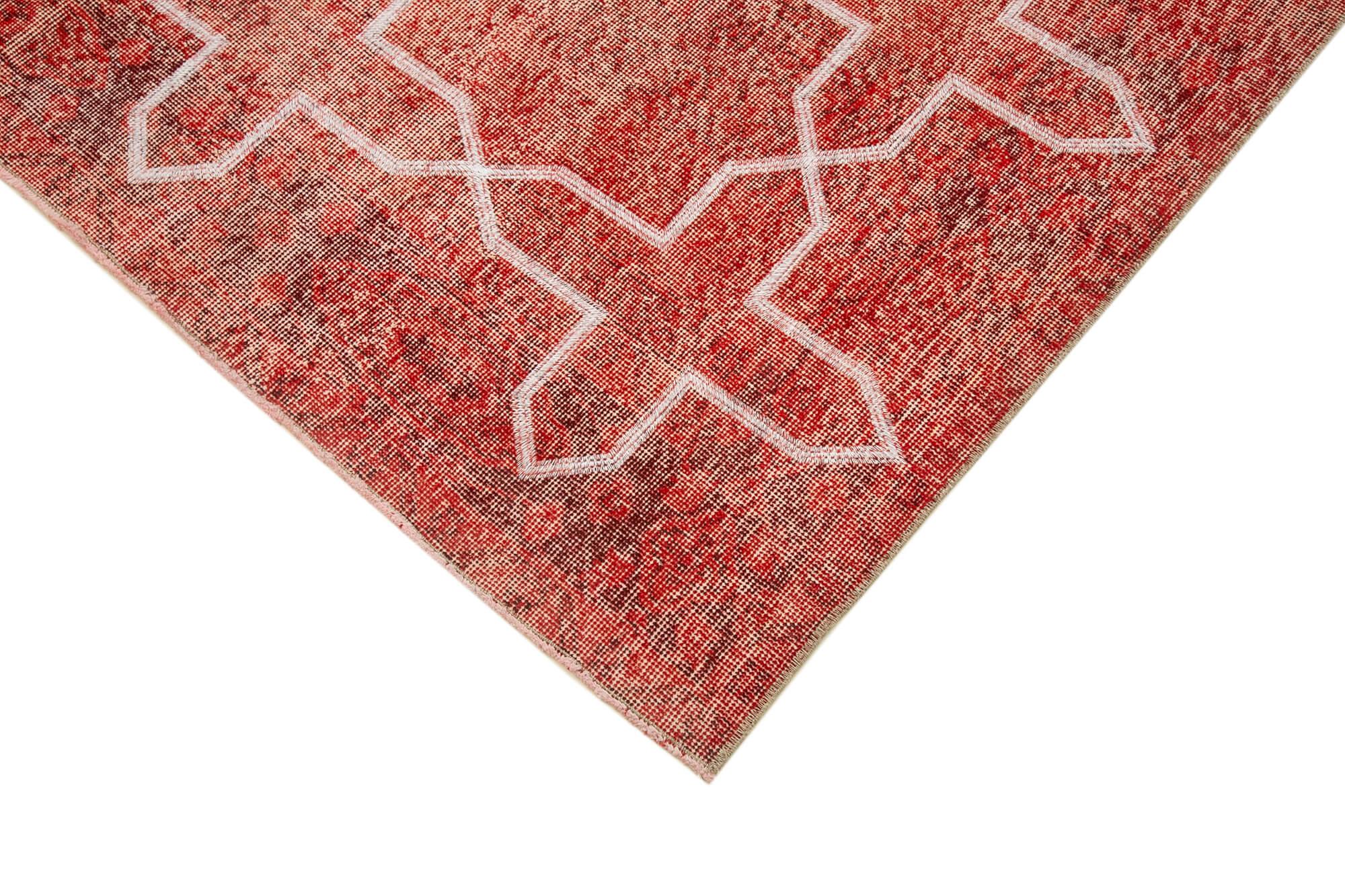 Geometric Carpet Kırmızı Geometrik Pamuk Yün El Dokuma Halısı 199x294 Agacan