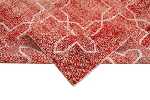 Geometric Carpet Kırmızı Geometrik Pamuk Yün El Dokuma Halısı 199x294 Agacan