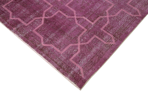 Geometric Carpet Mor Geometrik Pamuk Yün El Dokuma Halısı 208x313 Agacan