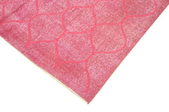 Geometric Carpet Pembe Geometrik Pamuk Yün El Dokuma Halısı 166x270 Agacan
