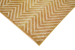 Geometric Carpet Sarı Geometrik Pamuk Yün El Dokuma Halısı 202x297 Agacan