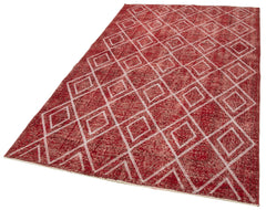 Geometric Carpet Kırmızı Geometrik Pamuk Yün El Dokuma Halısı 151x265 Agacan