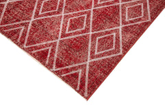 Geometric Carpet Kırmızı Geometrik Pamuk Yün El Dokuma Halısı 151x265 Agacan