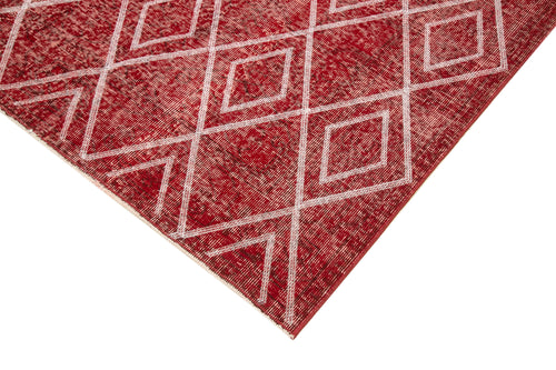 Geometric Carpet Kırmızı Geometrik Pamuk Yün El Dokuma Halısı 151x265 Agacan