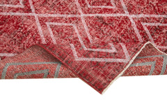 Geometric Carpet Kırmızı Geometrik Pamuk Yün El Dokuma Halısı 151x265 Agacan