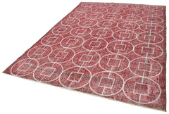 Geometric Carpet Kırmızı Geometrik Pamuk Yün El Dokuma Halısı 210x322 Agacan