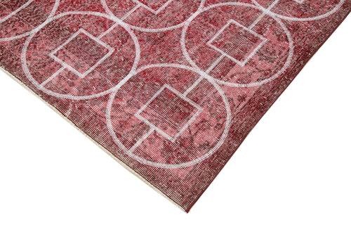 Geometric Carpet Kırmızı Geometrik Pamuk Yün El Dokuma Halısı 210x322 Agacan
