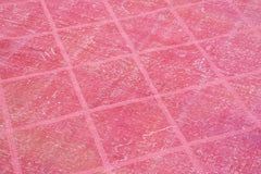 Geometric Carpet Pembe Geometrik Pamuk Yün El Dokuma Halısı 201x300 Agacan