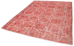 Geometric Carpet Kırmızı Geometrik Pamuk Yün El Dokuma Halısı 213x290 Agacan