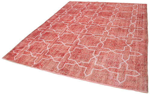 Geometric Carpet Kırmızı Geometrik Pamuk Yün El Dokuma Halısı 213x290 Agacan