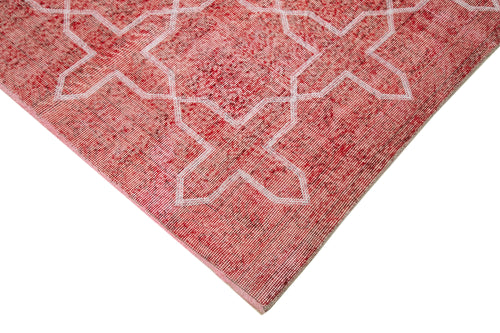 Geometric Carpet Kırmızı Geometrik Pamuk Yün El Dokuma Halısı 213x290 Agacan