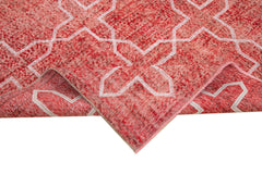 Geometric Carpet Kırmızı Geometrik Pamuk Yün El Dokuma Halısı 213x290 Agacan