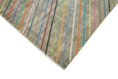 Geometric Carpet Gri Geometrik Pamuk Yün El Dokuma Halısı 173x278 Agacan