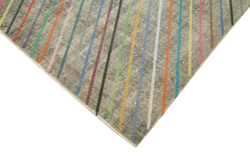 Geometric Carpet Gri Geometrik Pamuk Yün El Dokuma Halısı 173x278 Agacan