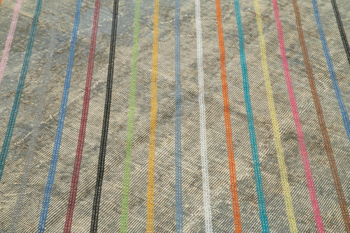 Geometric Carpet Gri Geometrik Pamuk Yün El Dokuma Halısı 173x278 Agacan