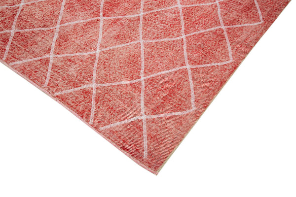 Geometric Carpet Kırmızı Geometrik Pamuk Yün El Dokuma Halısı 200x301 Agacan