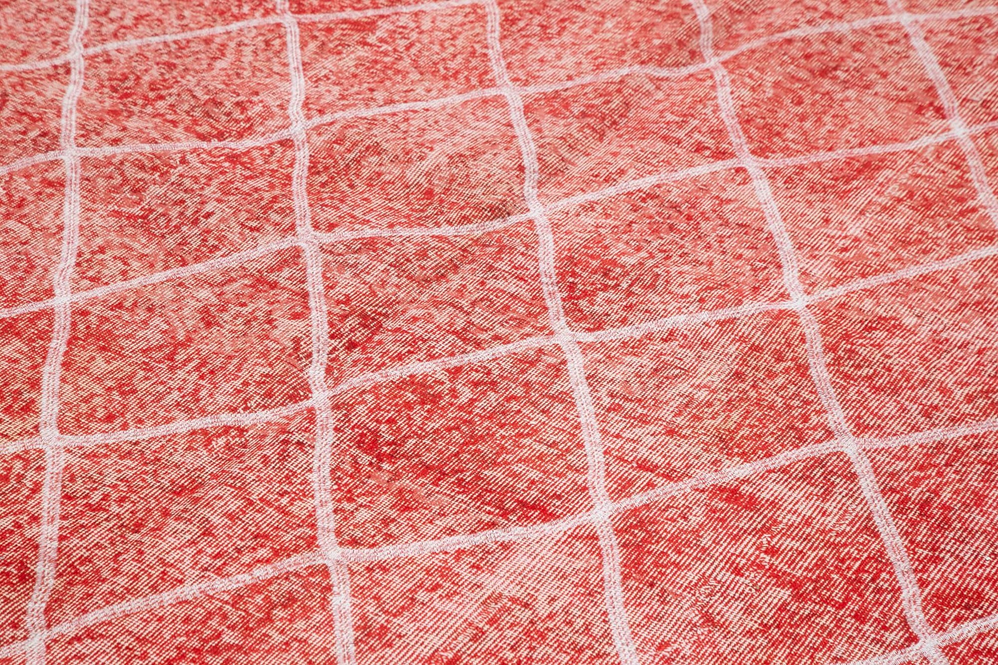 Geometric Carpet Kırmızı Geometrik Pamuk Yün El Dokuma Halısı 200x301 Agacan