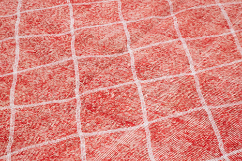 Geometric Carpet Kırmızı Geometrik Pamuk Yün El Dokuma Halısı 200x301 Agacan