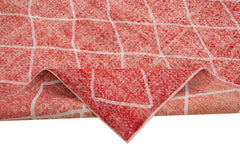 Geometric Carpet Kırmızı Geometrik Pamuk Yün El Dokuma Halısı 200x301 Agacan