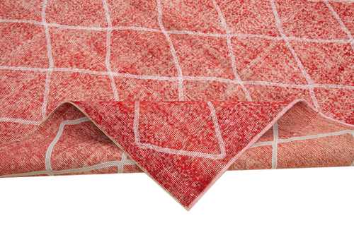 Geometric Carpet Kırmızı Geometrik Pamuk Yün El Dokuma Halısı 200x301 Agacan