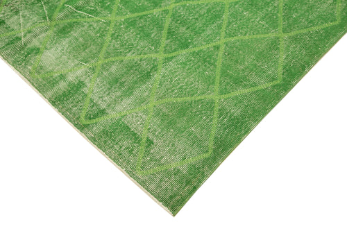 Geometric Carpet Yeşil Geometrik Pamuk Yün El Dokuma Halısı 175x288 Agacan