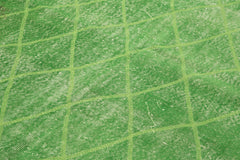 Geometric Carpet Yeşil Geometrik Pamuk Yün El Dokuma Halısı 175x288 Agacan