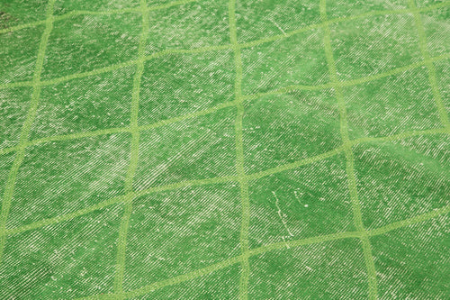 Geometric Carpet Yeşil Geometrik Pamuk Yün El Dokuma Halısı 175x288 Agacan