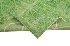 Geometric Carpet Yeşil Geometrik Pamuk Yün El Dokuma Halısı 175x288 Agacan