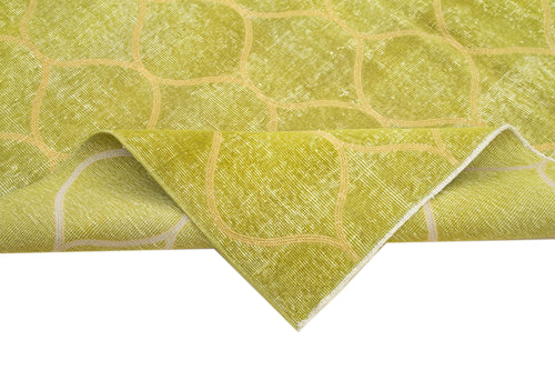 Geometric Carpet Sarı Geometrik Pamuk Yün El Dokuma Halısı 214x300 Agacan